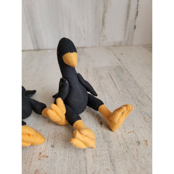 Vintage plush black crow Halloween set home decor - Picture 2 of 7